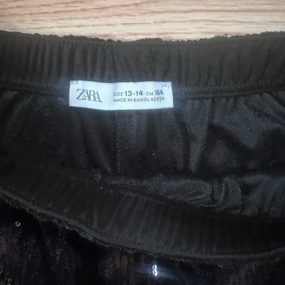 Zara Black Sequin Pants - Picture 3 of 5